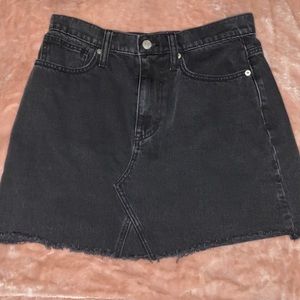 Madewell Black Jean Mini Skirt